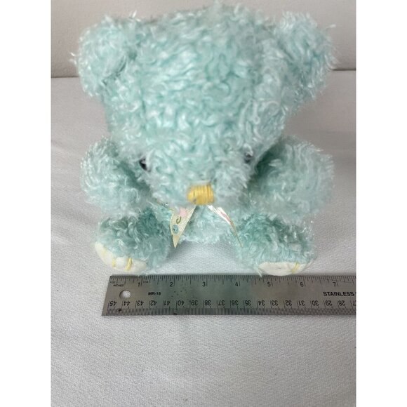 Soft Classics Toys R Us Blue Plush Bear Small Curly Fur Rattle Lovey - Picture 10 of 10